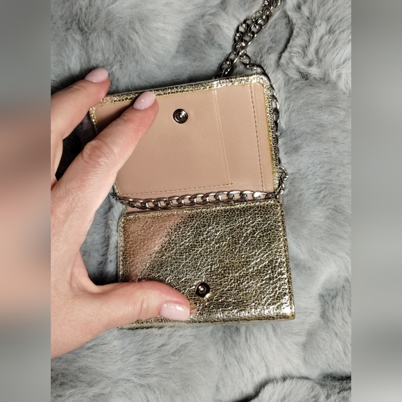 JIMMY CHOO Silver Star Wallet On Chain Gold Star-Embellished Pre-owned - Picture 3 of 10